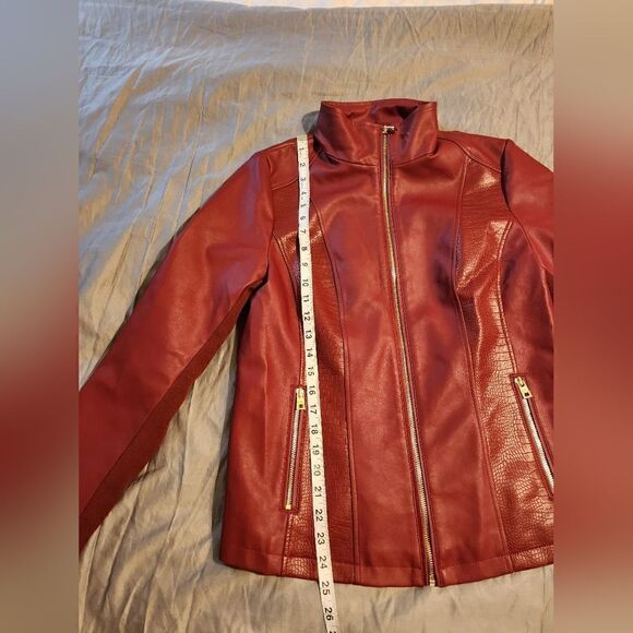 Marc NY Wine/Burgundy Faux Leather size M - Picture 10 of 11